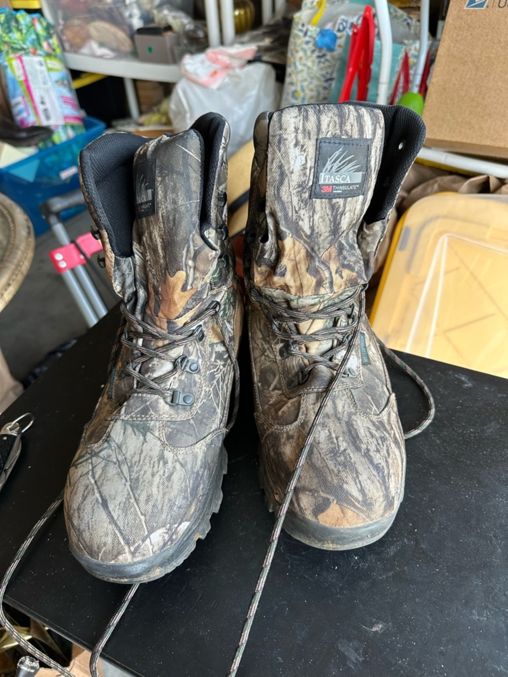 Itasca Realtree-Style Camouflage Lace-Up Hunting Boots - Brown & Green